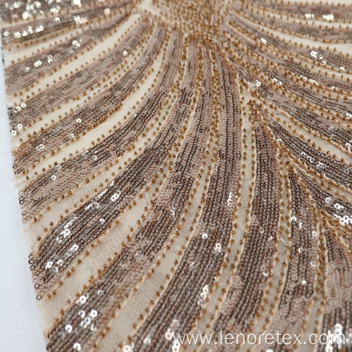 100% Polyester Knitted Shine Gold Metallic Fabric